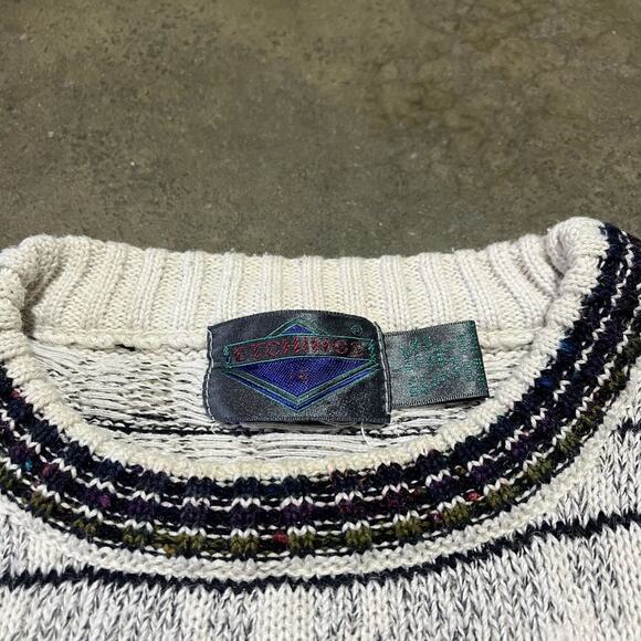 Vintage 90s Etchings White Pattern Knit Sweater - Picture 3 of 3